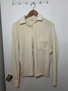 Djerf Avenue Cream Collared Knit Top